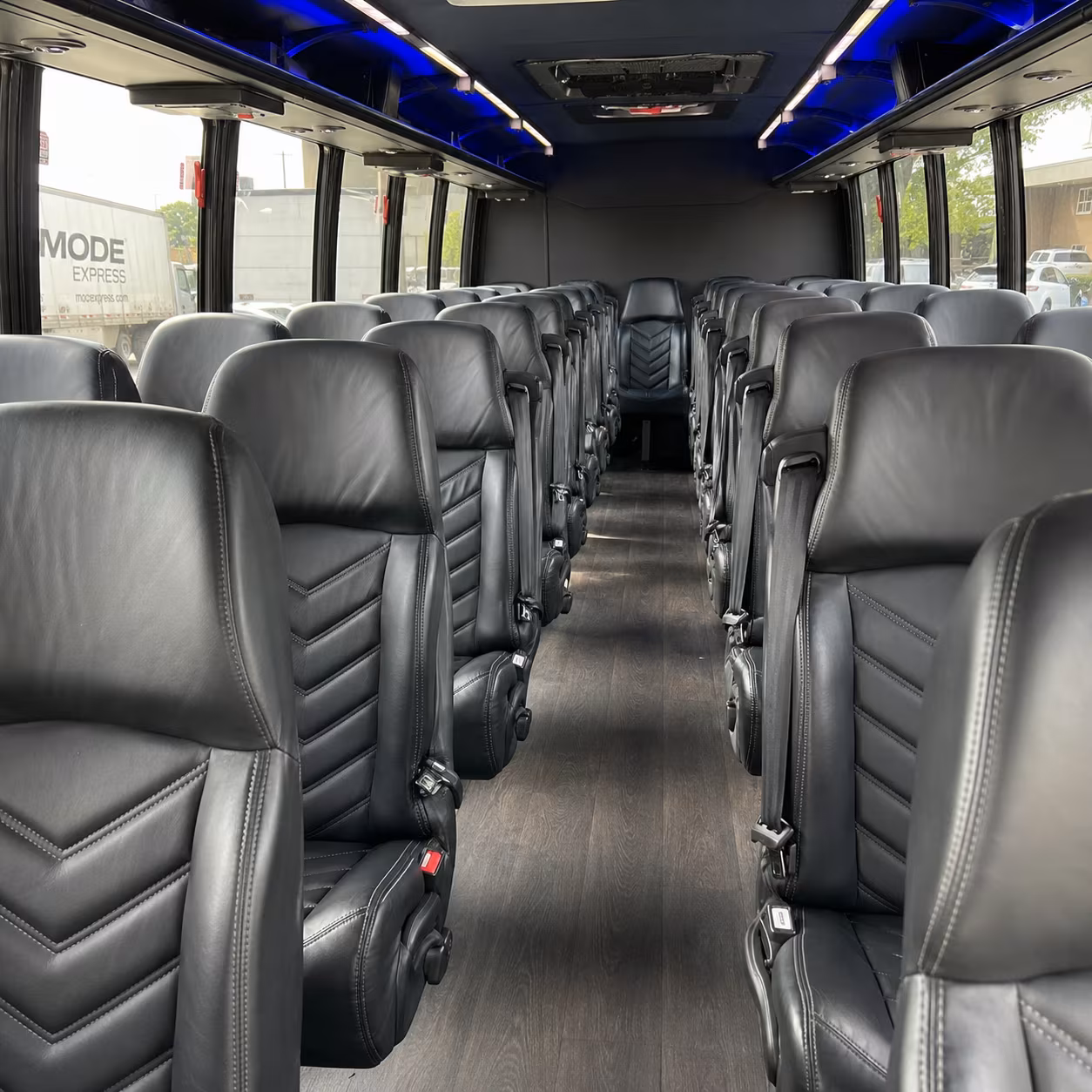 roseville 28 passenger minibus interior