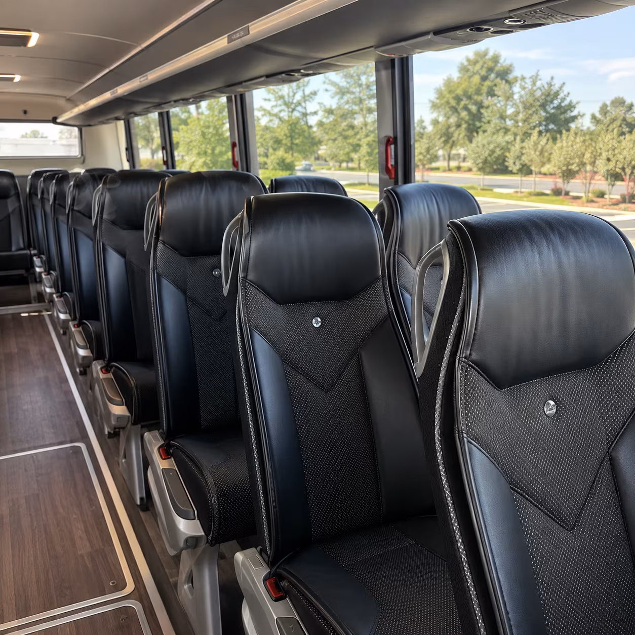 roseville 56 passenger charter bus interior