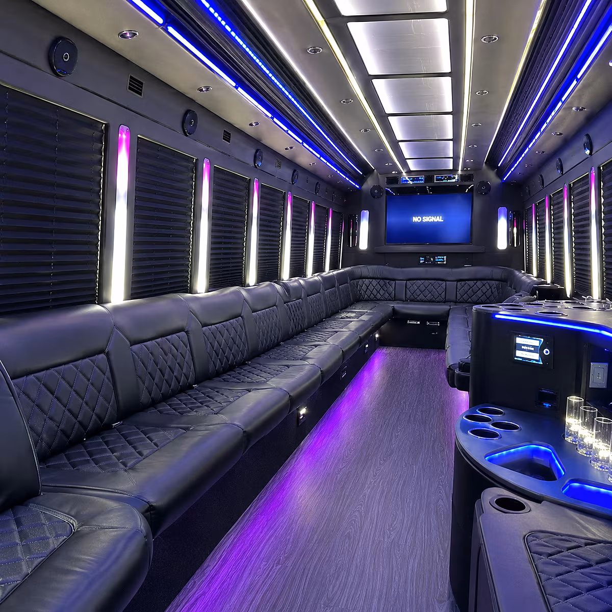 roseville party bus interior